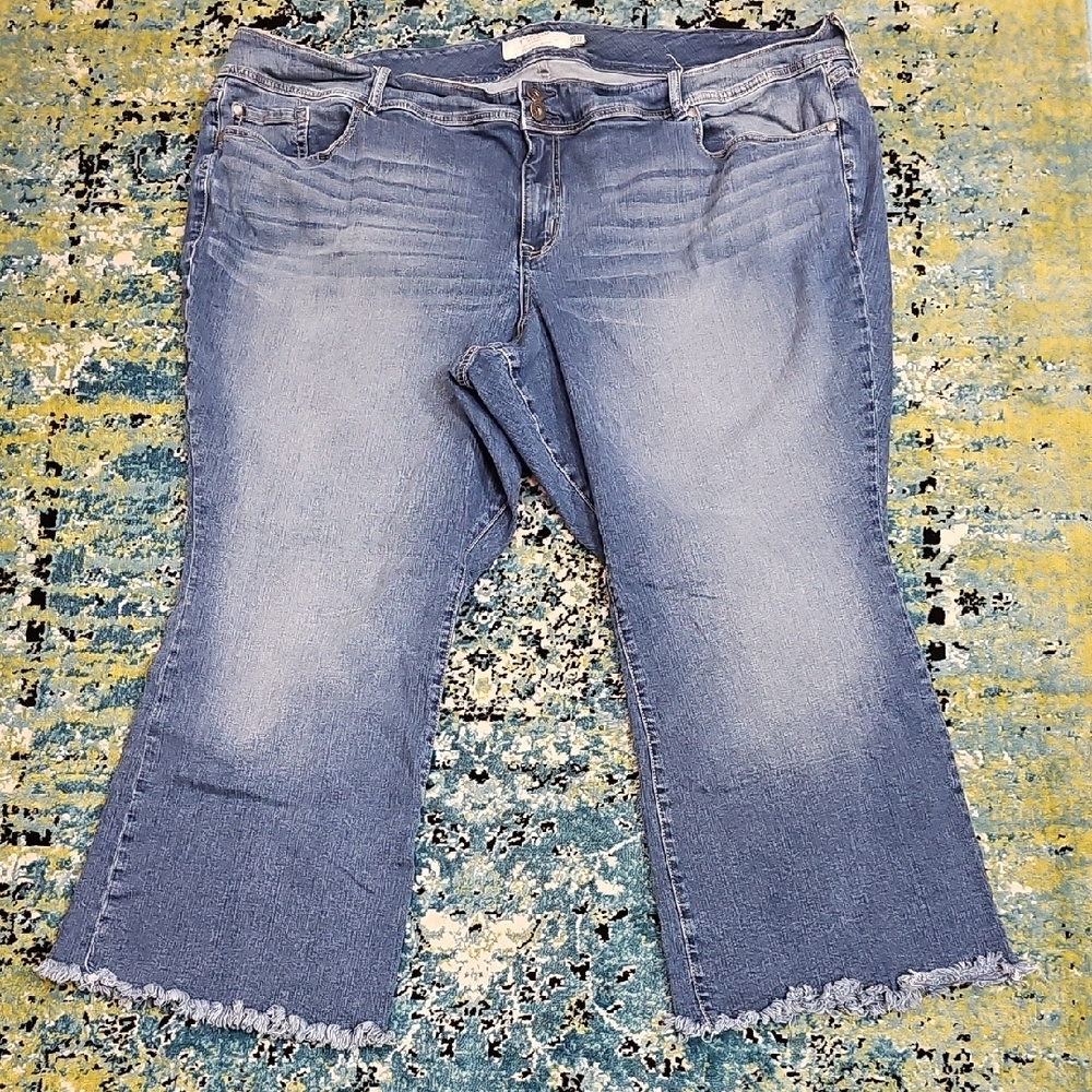Torrid Size 30 Blue Flare Wide Leg Jeans